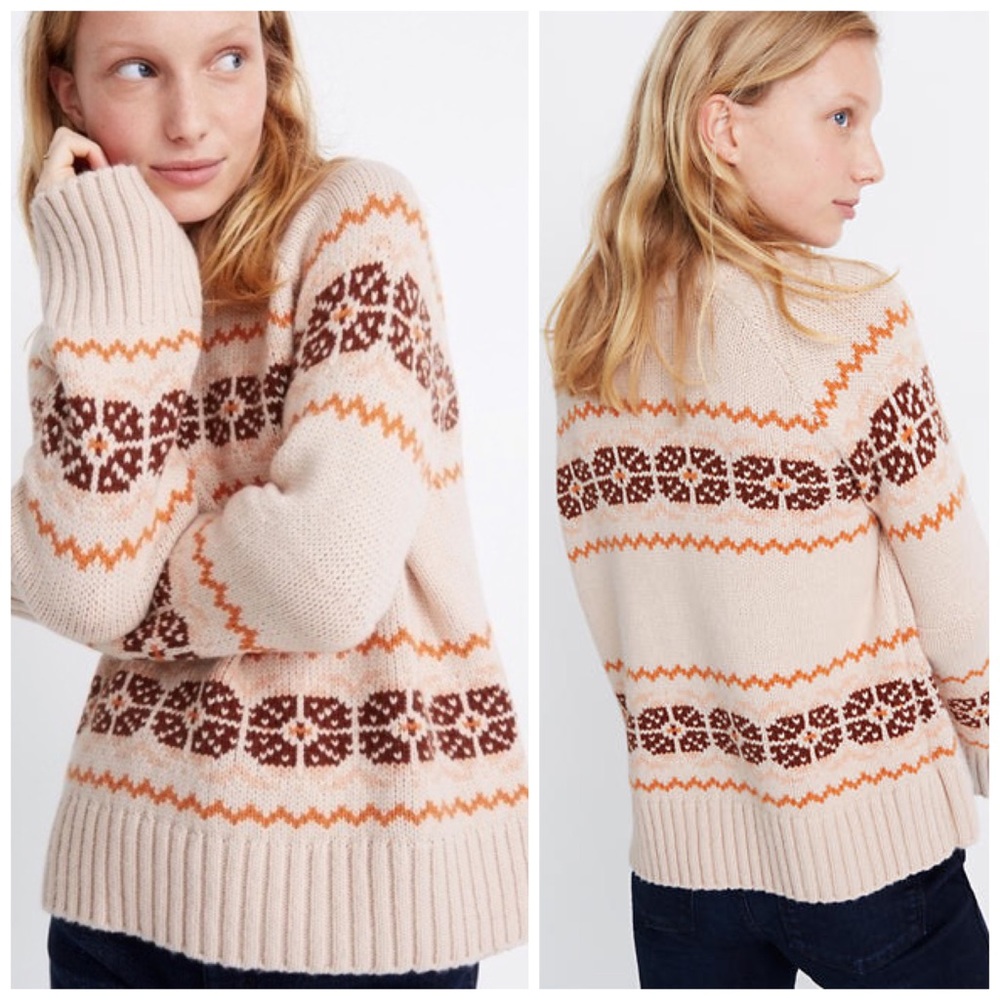 Madewell Overbrook Fair Isle Mockneck Sweater